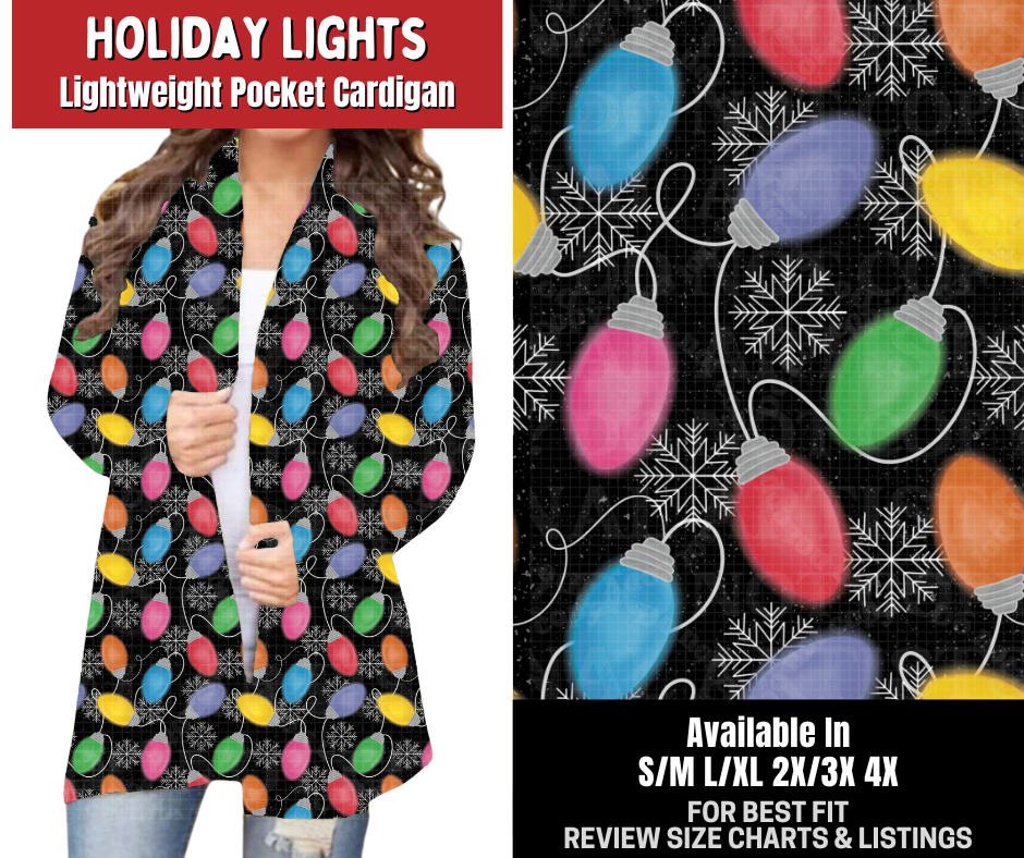 Preorder! Closes 8/31. ETA Dec. Holiday Lights Cardigan