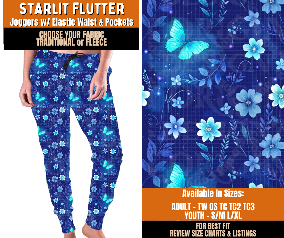 Preorder! Closes 11/2. ETA Feb. Starlit Flutter Joggers Choose Fleece or Traditional