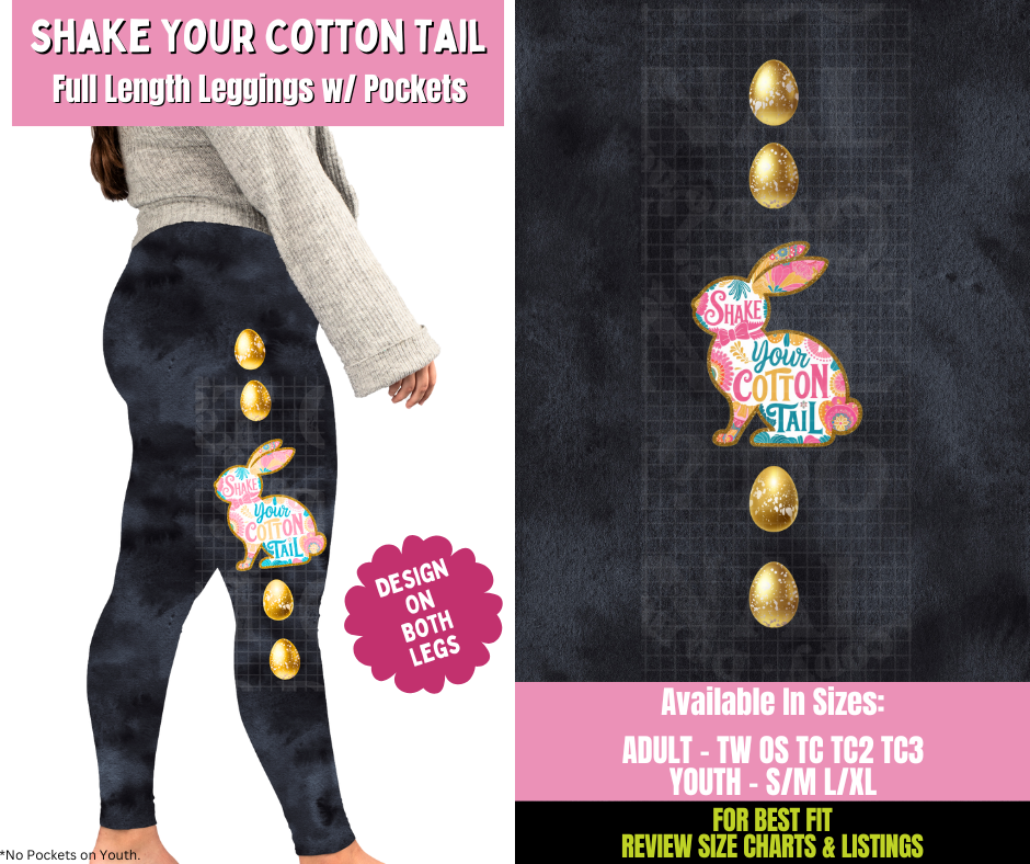 Preorder! Closes 1/21. ETA April. Shake Your Cotton Tail Full Length Leggings w/ Side Leg Designs