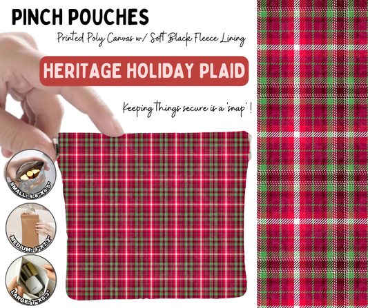 Preorder! Closes 8/19. ETA Nov. Heritage Holiday Plaid Pinch Pouches in 3 Sizes