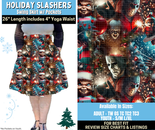 Preorder! Closes 8/28. ETA Nov. Holiday Slashers Swing Skirt