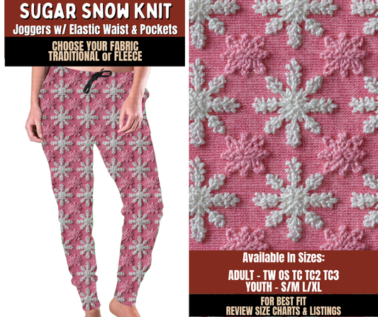 Preorder! Closes 9/21. ETA Dec. Sugar Snow Knit Joggers Choose Fleece or Traditional