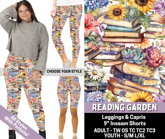Preorder! Closes 5/13. ETA Aug. Reading Garden Combo Legging Lengths