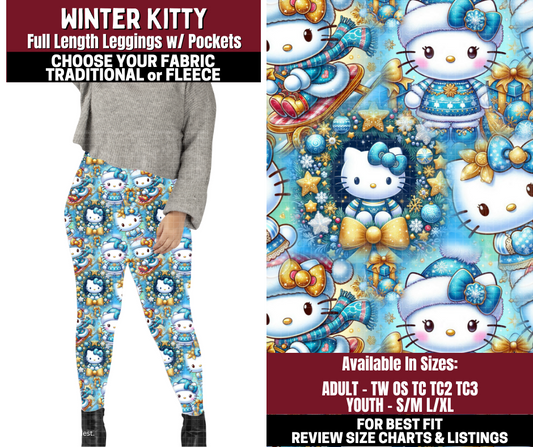 Preorder! Closes 10/22. ETA Jan. Winter Kitty Leggings Choose Fleece or Traditional