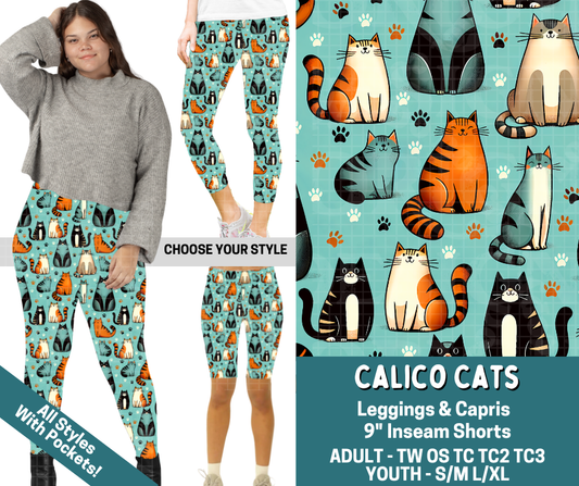 Preorder! Closes 4/27. ETA July. Calico Cats Combo Legging Lengths