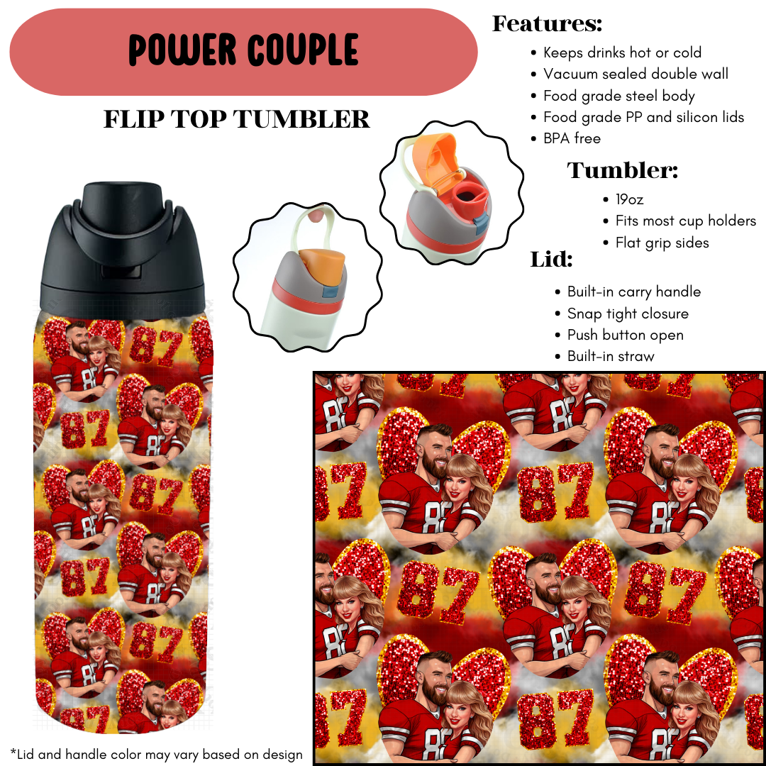 Preorder! Closes 9/18. ETA Dec. Power Couple Flip Top Tumbler