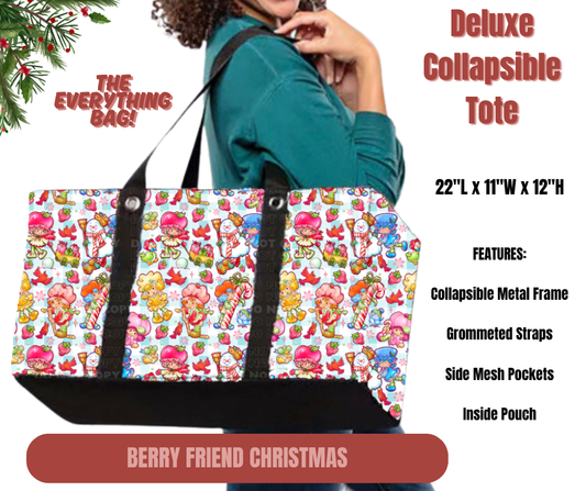 Preorder! Closes 9/1. ETA Dec. Berry Friends Christmas Collapsible Tote