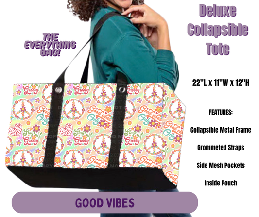 Preorder! Closes 5/14. ETA Aug. Good Vibes Collapsible Tote