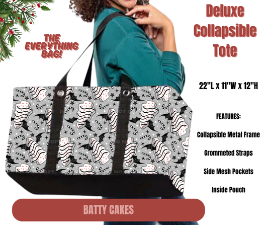 Preorder! Closes 9/1. ETA Dec. Batty Cakes Collapsible Tote