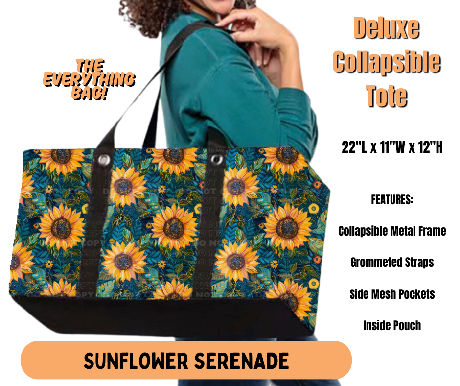 Preorder! Closes 7/2. ETA Oct. Sunflower Serenade Collapsible Tote