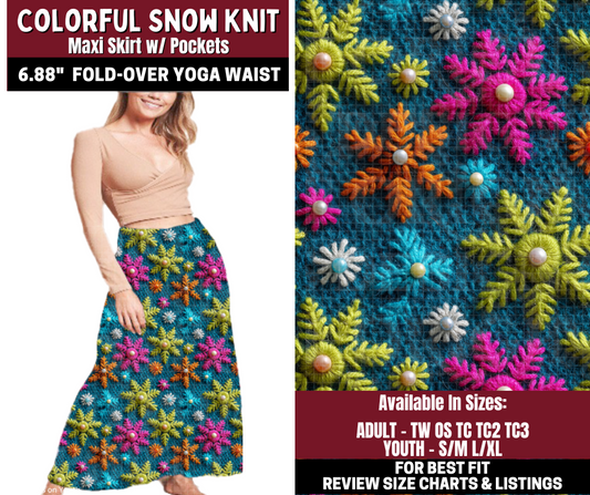 Preorder! Closes 10/22. ETA Jan. Colorful Snow Knit Maxi Skirt
