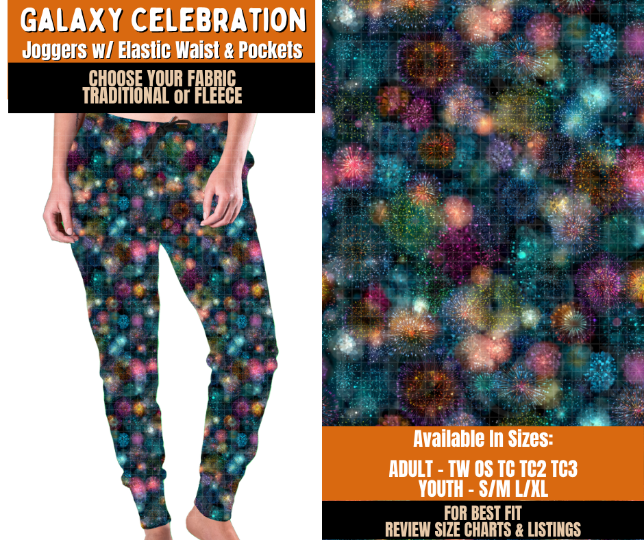 Preorder! Closes 11/2. ETA Feb. Galaxy Celebration Joggers Choose Fleece or Traditional