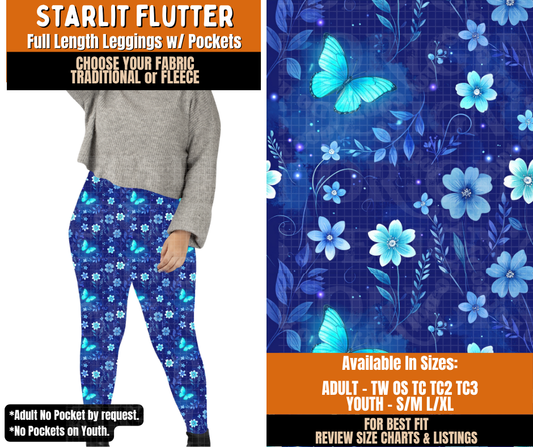 Preorder! Closes 11/2. ETA Feb. Starlit Flutter Leggings Choose Fleece or Traditional