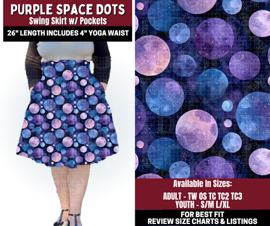 Preorder! Closes 10/22. ETA Jan. Purple Space Dots Swing Skirt