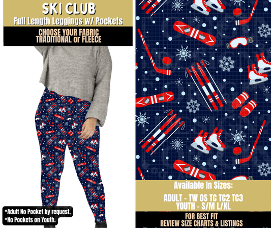 Preorder! Closes 9/9. ETA Dec. Ski Club Leggings Choose Fleece or Traditional