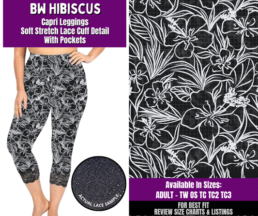 Preorder! Closes 4/22. ETA July. BW Hibiscus Lace Cuff Capris w/ Pockets