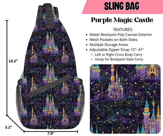 Preorder! Closes 9/17. ETA Dec. Purple Magic Castle Sling Bag