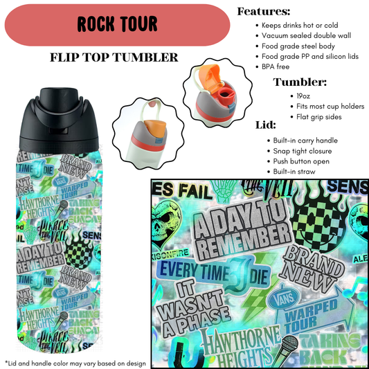 Preorder! Closes 9/18. ETA Dec. Rock Tour Flip Top Tumbler