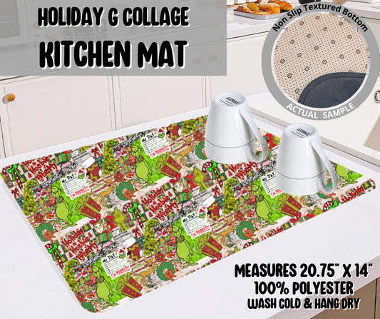 Preorder! Closes 9/10. ETA Dec. Holiday G Collage Kitchen Mat