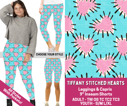 Preorder! Closes 3/2. ETA June. Tiffany Stitched Hearts Combo Legging Lengths