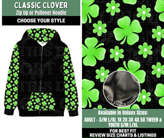 Preorder! Closes 12/4. ETA Feb. Classic Clover Zip-Up or Pullover Hoodie