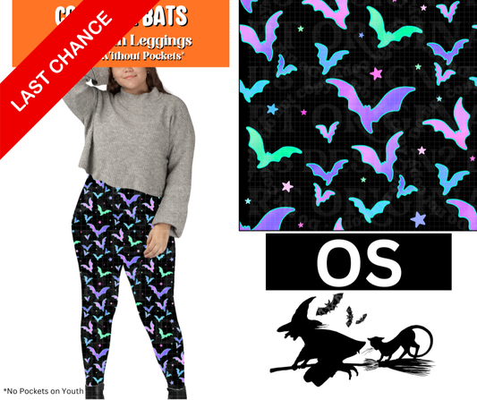 Colorful Bats Full Length Leggings w/ Pockets