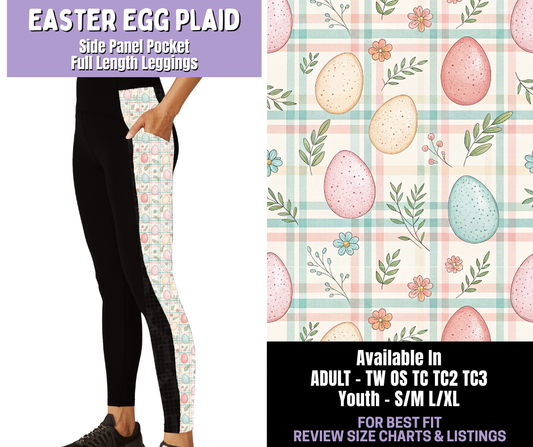 Preorder! Closes 1/22. ETA April. Easter Egg Plaid Side Panel Pocket Full Length Leggings