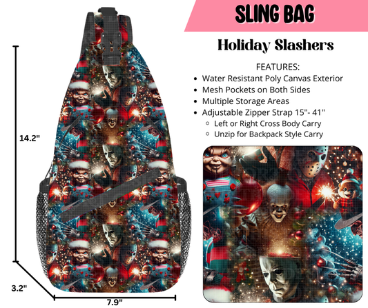 Preorder! Closes 9/17. ETA Dec. Holiday Slashers Sling Bag