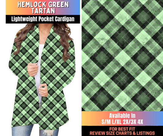 Preorder! Closes 10/16. ETA Jan. Hemlock Green Tartan Pocket Cardigan