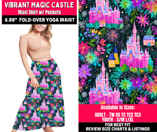 Preorder! Closes 10/23. ETA Jan. Vibrant Magic Castle Maxi Skirt