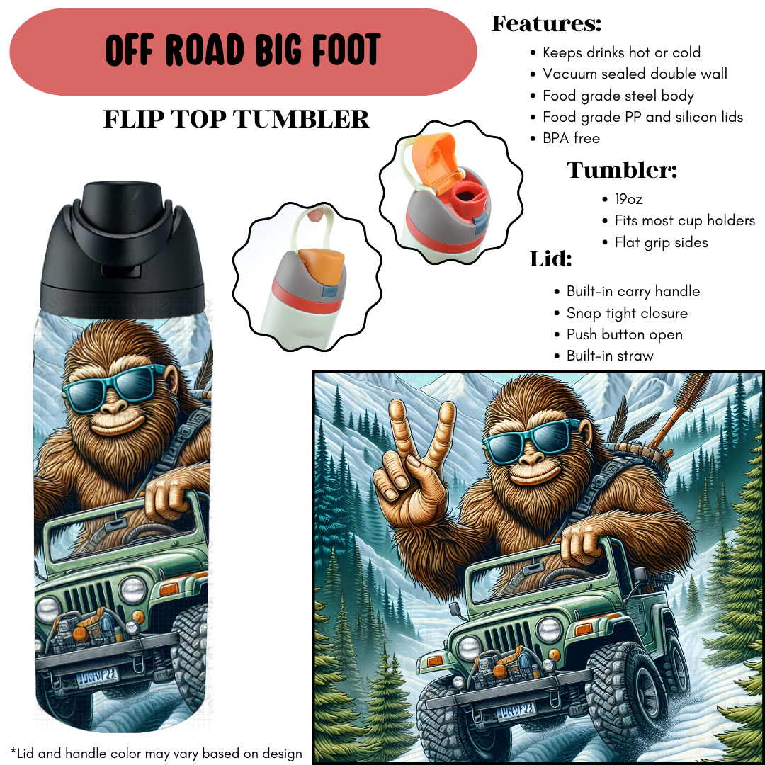 Preorder! Closes 9/18. ETA Dec. Off Road Big Foot Cup Flip Top Tumbler