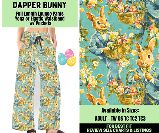 Preorder! Closes 1/19. ETA April. Dapper Bunny Full Length Lounge Pants