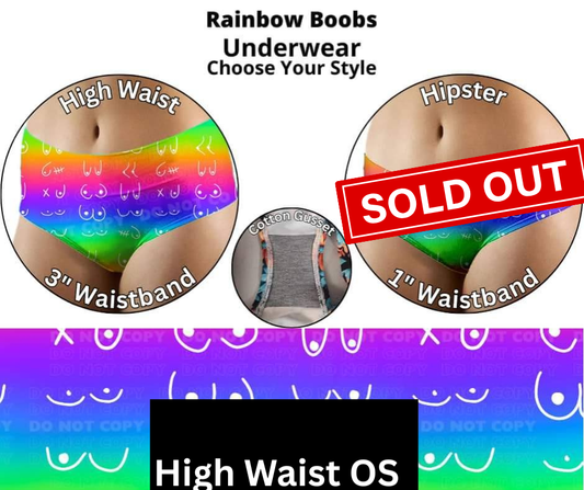 Rainbow Boobs High Waist Underwear