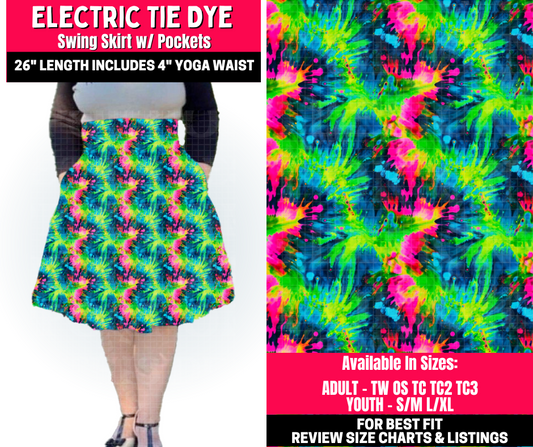 Preorder! Closes 10/23. ETA Jan. Electric Tie Dye Swing Skirt