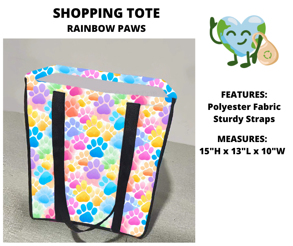 Rainbow Paws Shopping Tote