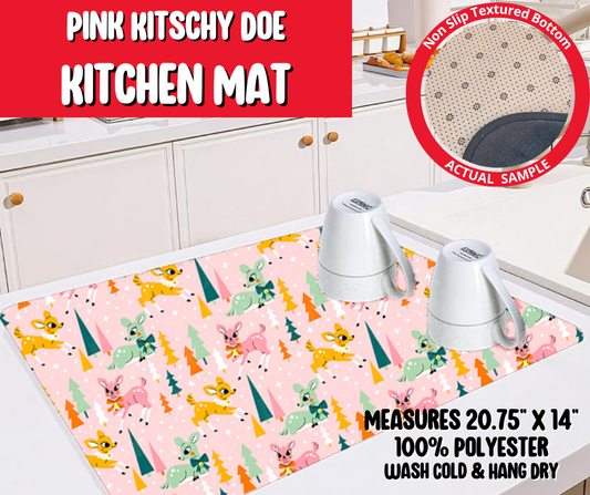 Preorder! Closes 8/20. ETA Nov. Pink Kitschy Doe Kitchen Mat