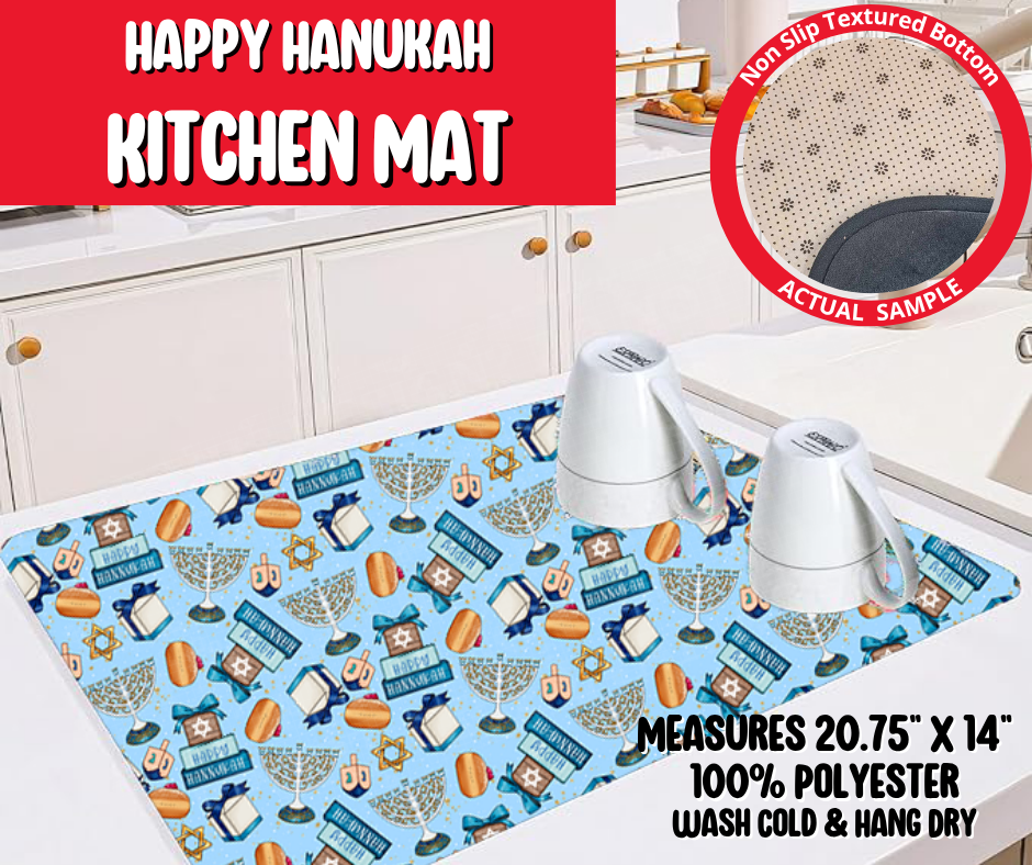 Preorder! Closes 8/20. ETA Nov. Happy Hanukkah Kitchen Mat