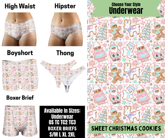 Preorder! Closes 8/25. ETA Nov. Sweet Christmas Cookies Hipster, High Waist, Boyshort, & Thong Underwear & Boxer Briefs