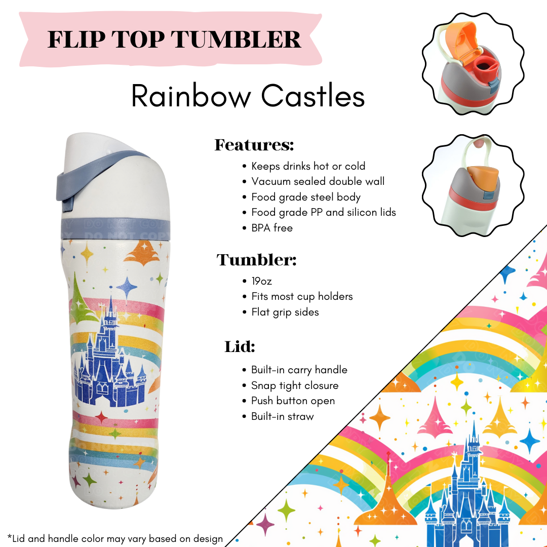 Rainbow Castles Flip Top Tumbler