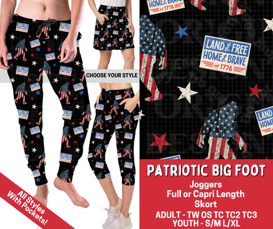 Preorder! Closes 3/18. ETA June. Patriotic Big Foot Combo Jogger Lengths & Skort
