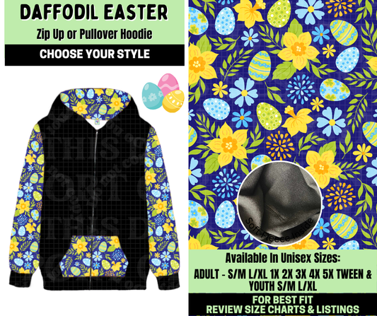 Preorder! Closes 1/19. ETA April. Daffodil Easter Zip-Up or Pullover Hoodie