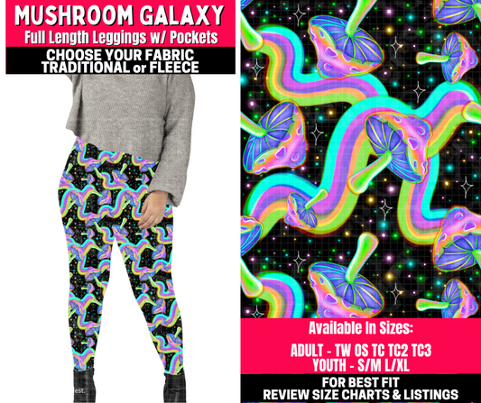 Preorder! Closes 10/23. ETA Jan. Mushroom Galaxy Leggings Choose Fleece or Traditional