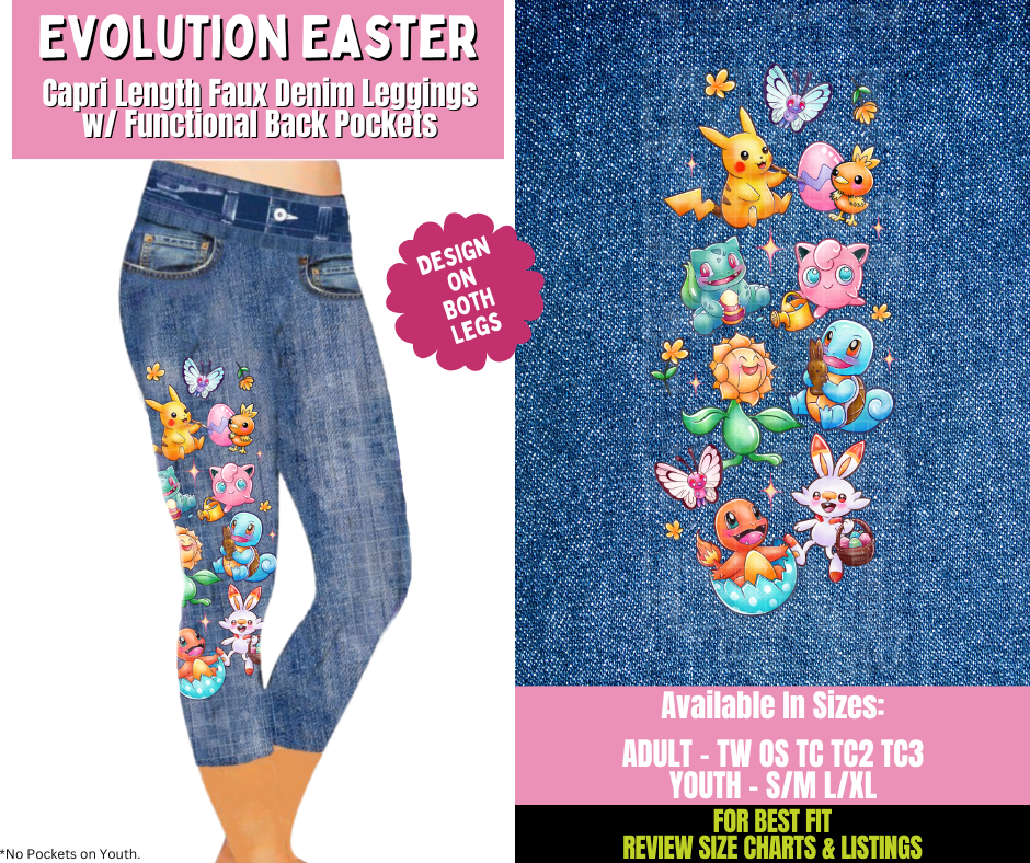 Preorder! Closes 1/21. ETA April. Evolution Easter Capri Leggings w/ Side Leg Designs