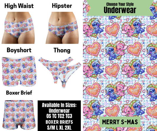 Preorder! Closes 8/25. ETA Nov. Merry S-Mas Hipster, High Waist, Boyshort, & Thong Underwear & Boxer Briefs
