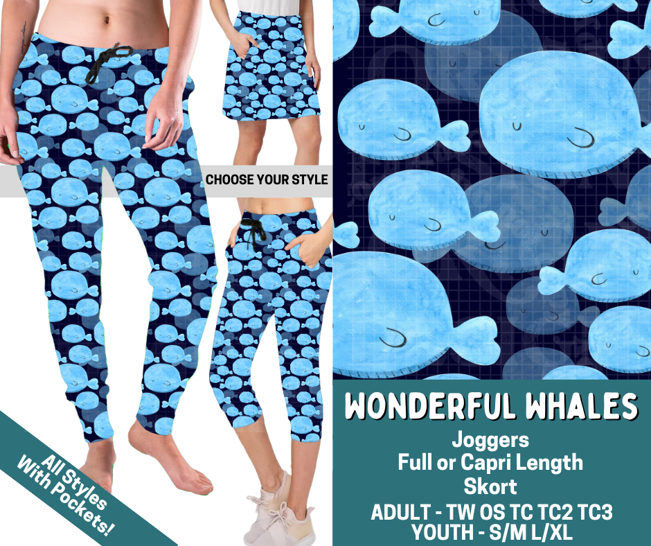 Preorder! Closes 4/27. ETA July. Wonderful Whales Combo Jogger Lengths & Skort