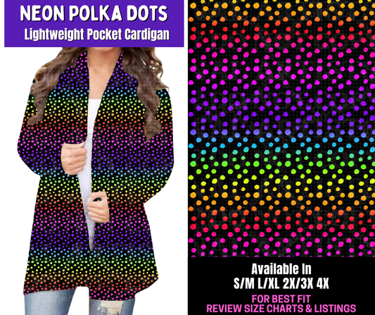 Preorder! Closes 4/9. ETA June. Neon Polka Dots Pocket Cardigan