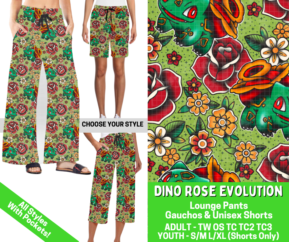Preorder! Closes 2/25. ETA May. Dino Rose Evolution Combo Lounge Lengths