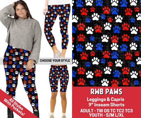 Preorder! Closes 3/18. ETA June. RWB Paws Combo Legging Lengths