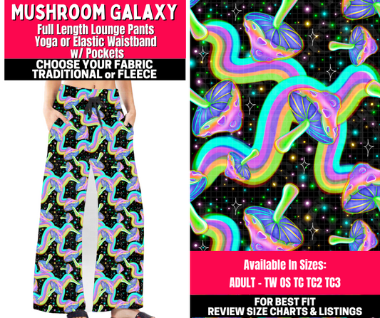 Preorder! Closes 10/23. ETA Jan. Mushroom Galaxy Lounge Pants Choose Fleece or Traditional