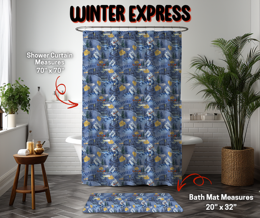 Preorder! Closes 9/8. ETA Dec. Winter Express Custom Shower Curtain and/or Bath Mat